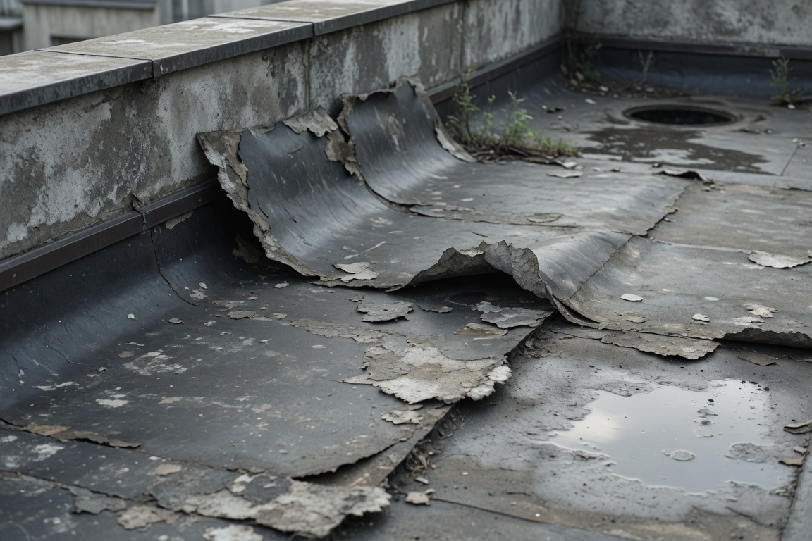 Guaina deteriorata su tetto piano